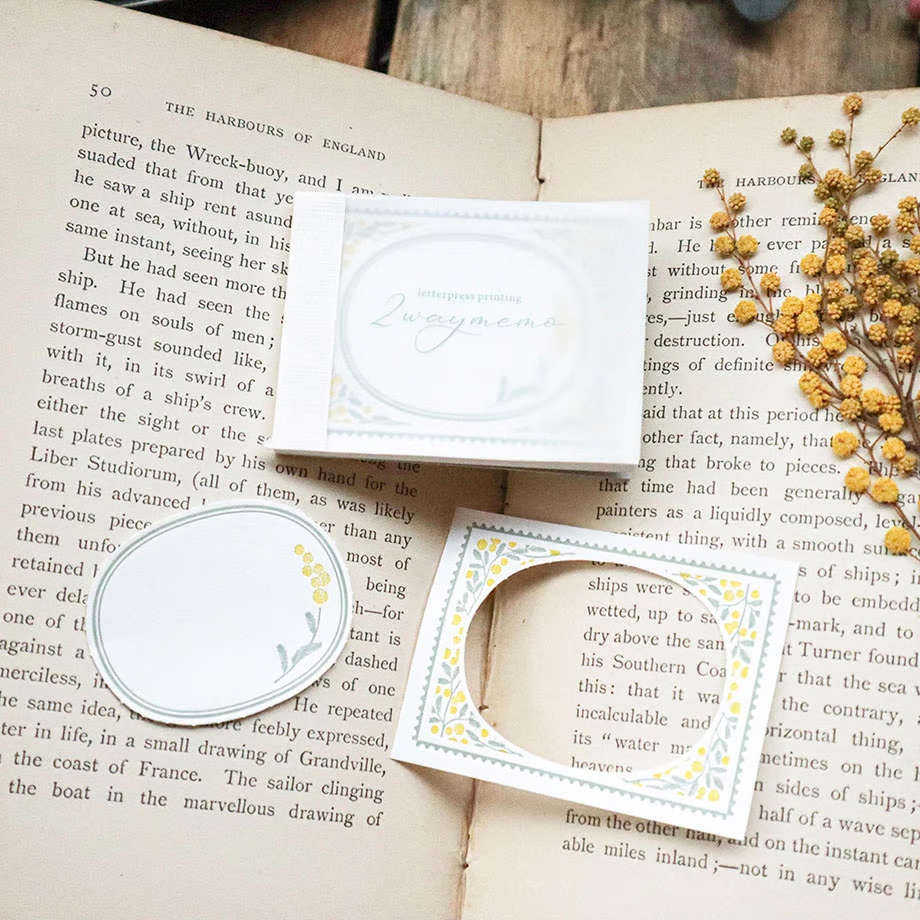Keibunsha Two-Way Letterpress Pocket Memo - Mimosa