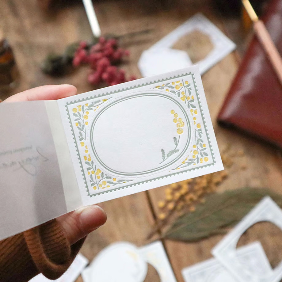 Keibunsha Two-Way Letterpress Pocket Memo - Mimosa