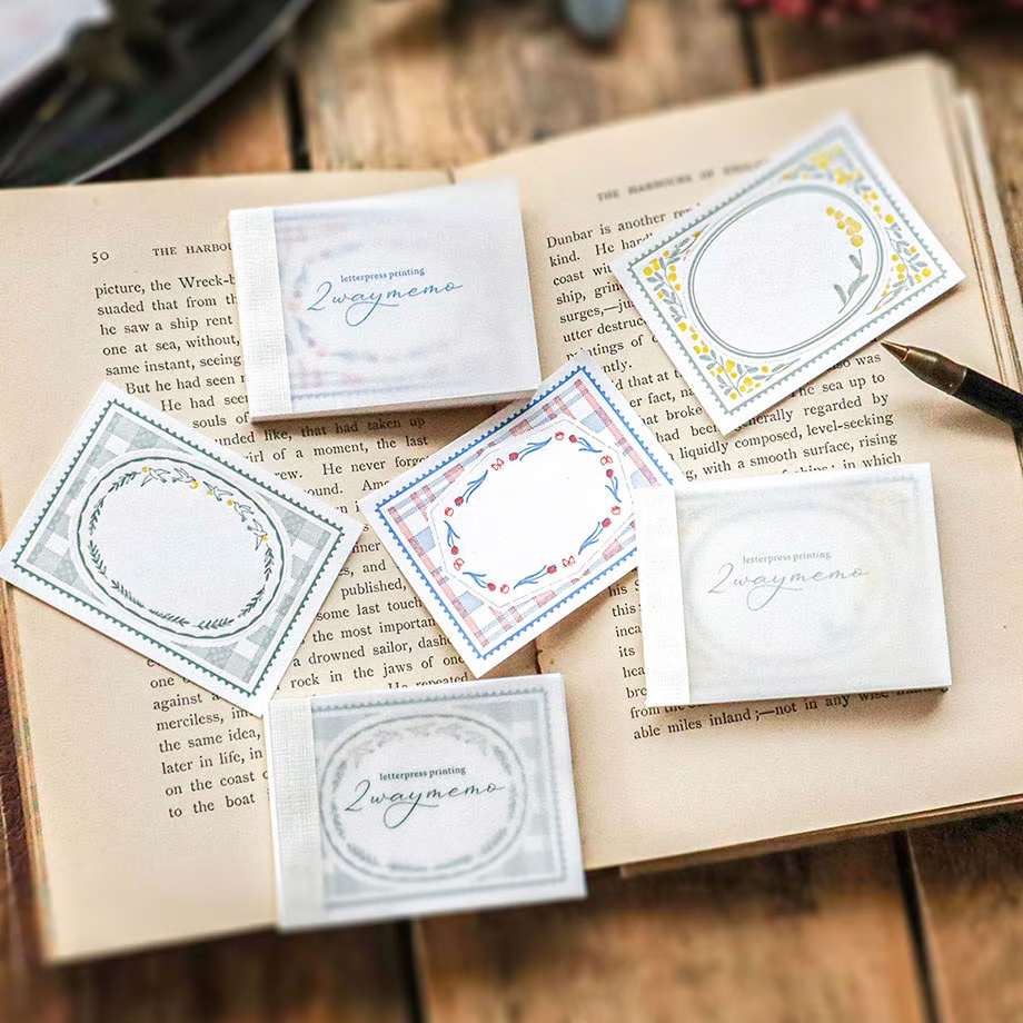 Keibunsha Two-Way Letterpress Pocket Memo - Mimosa