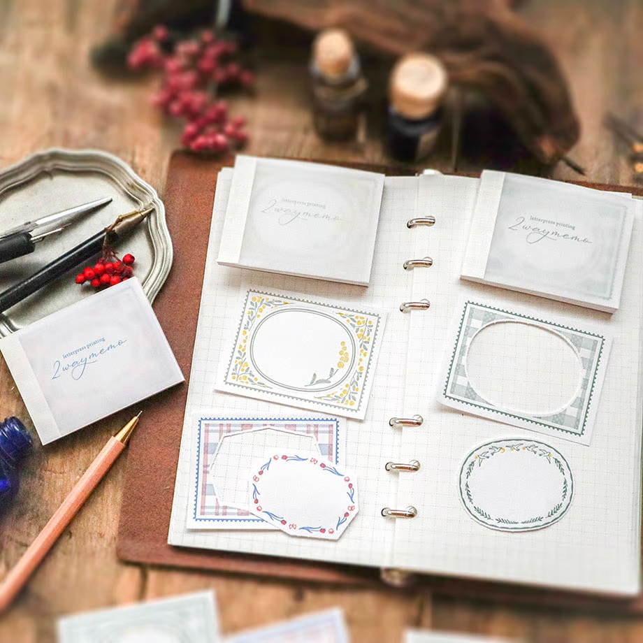 Keibunsha Two-Way Letterpress Pocket Memo - Mimosa