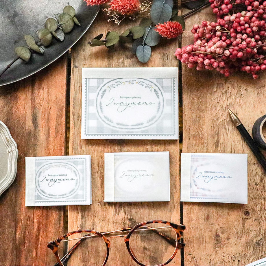 Keibunsha Two-Way Letterpress Memo Pad - Blackcurrant