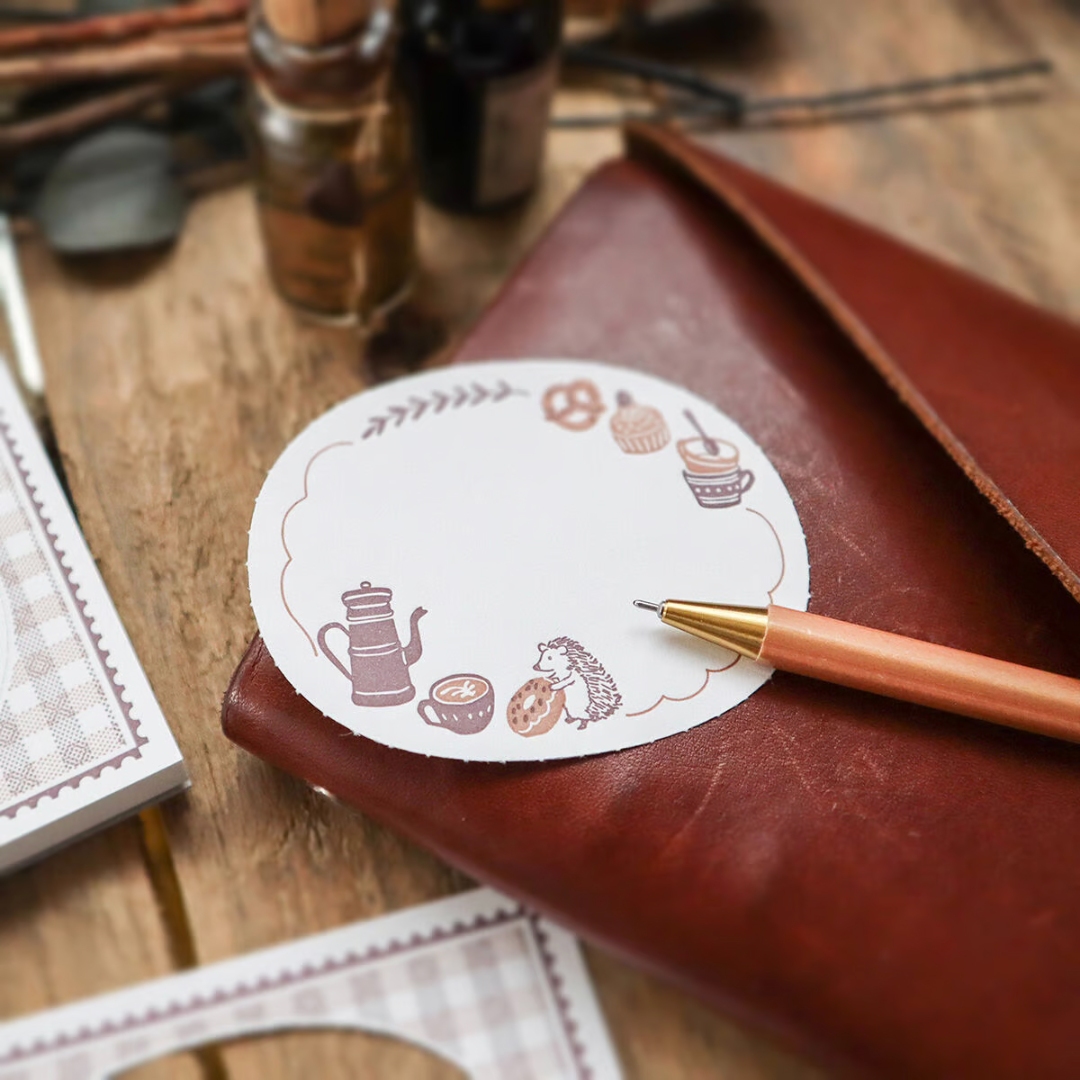 Keibunsha Two-Way Letterpress Memo Pad - Coffee