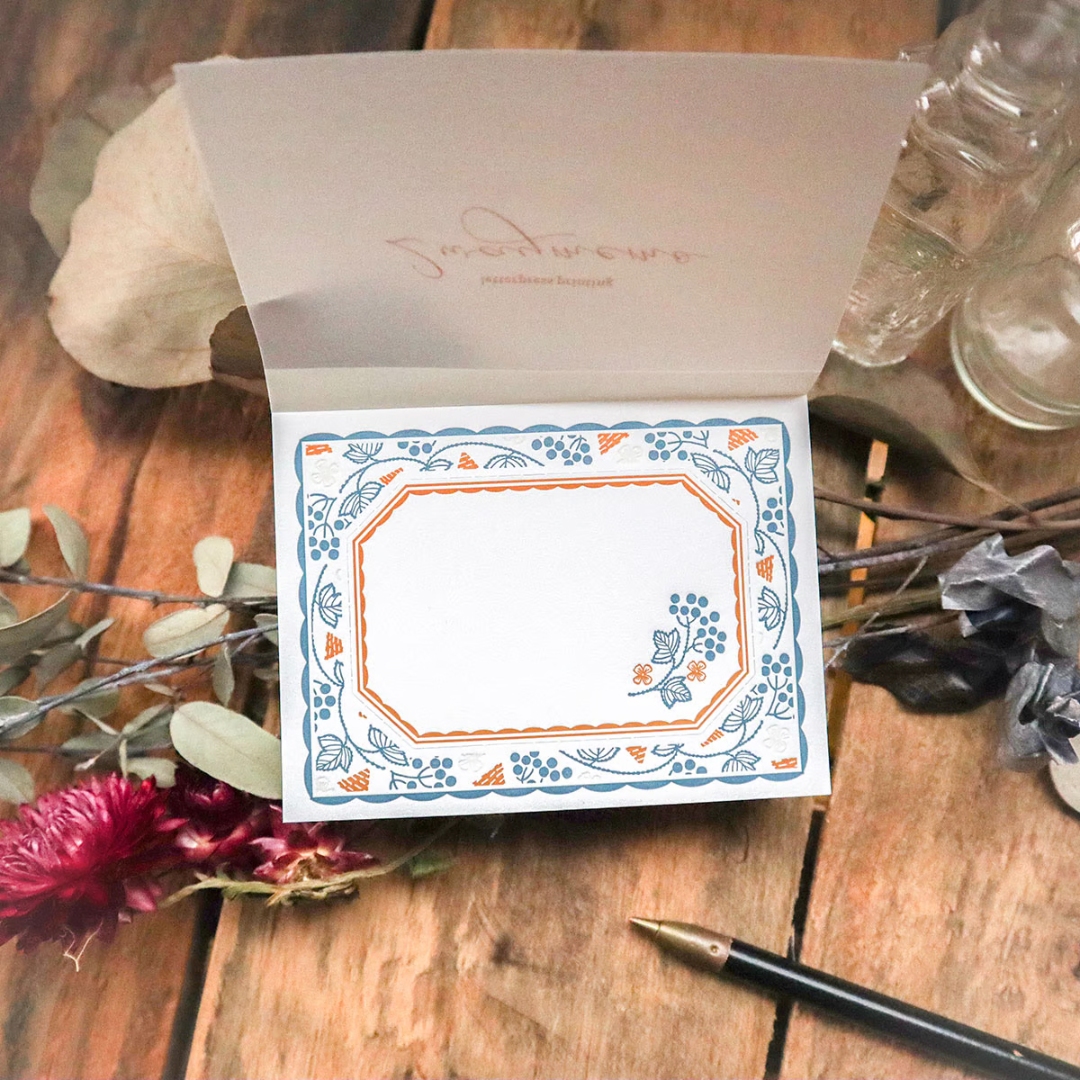 Keibunsha Two-Way Letterpress Memo Pad - Blackcurrant