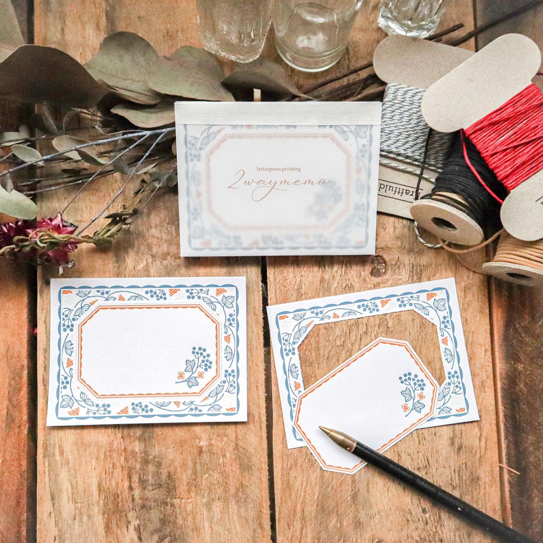 Keibunsha Two-Way Letterpress Memo Pad - Blackcurrant