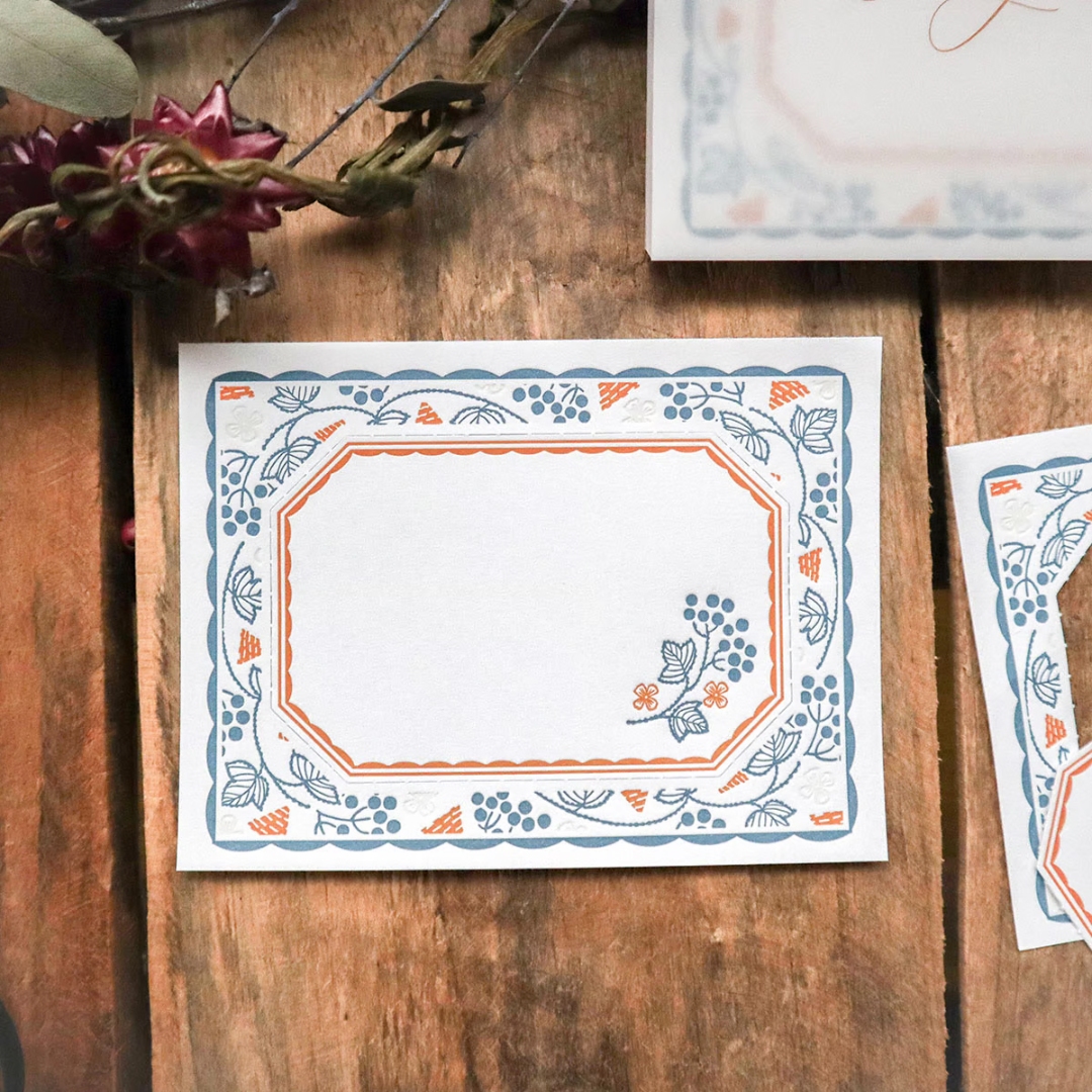 Keibunsha Two-Way Letterpress Memo Pad - Blackcurrant