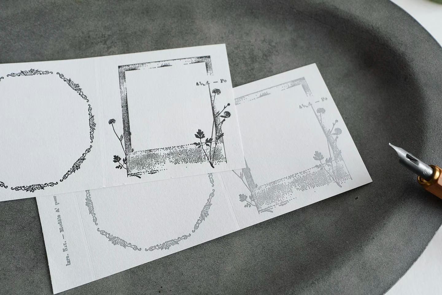 Yohaku Letterpress Memo Pad - Collection Grey