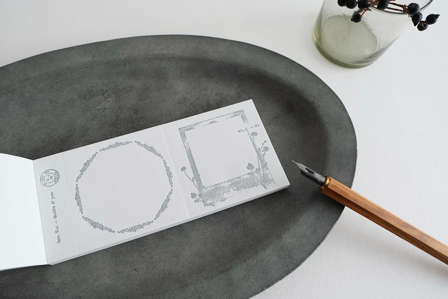 Yohaku Letterpress Memo Pad - Collection Grey