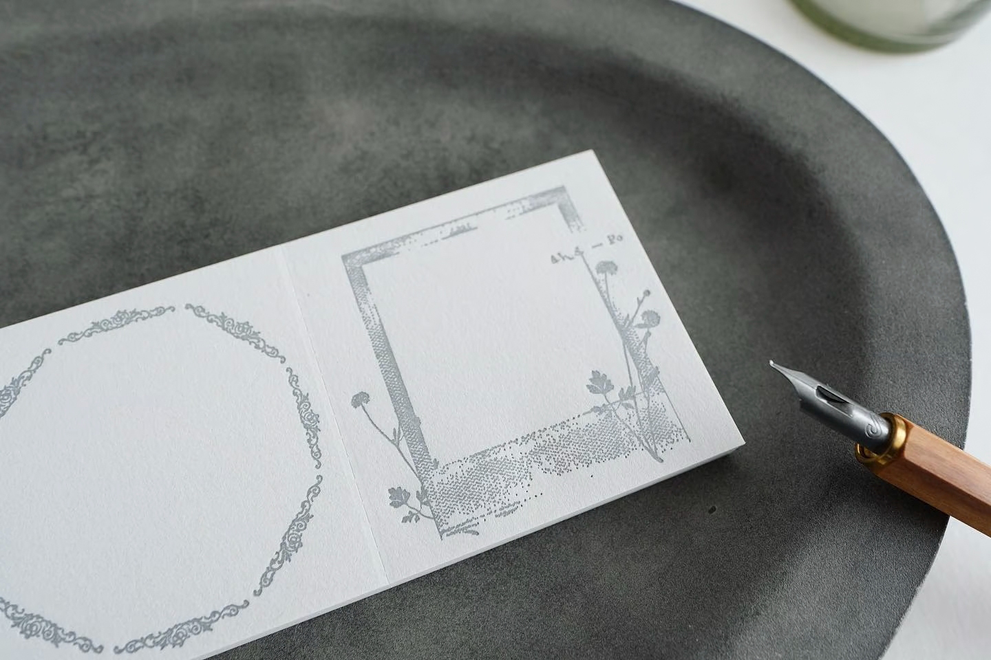 Yohaku Letterpress Memo Pad - Collection Grey