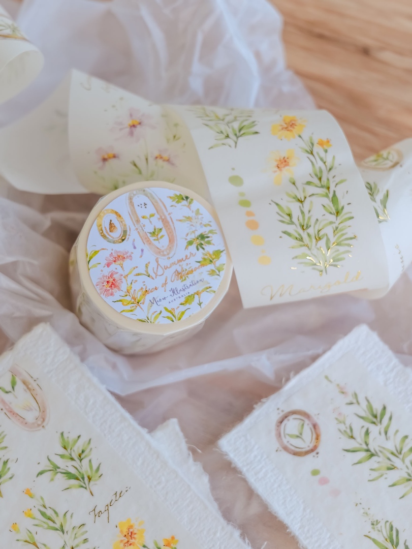 Meow Illustration Washi Tape A Year Of Blossom - Summer