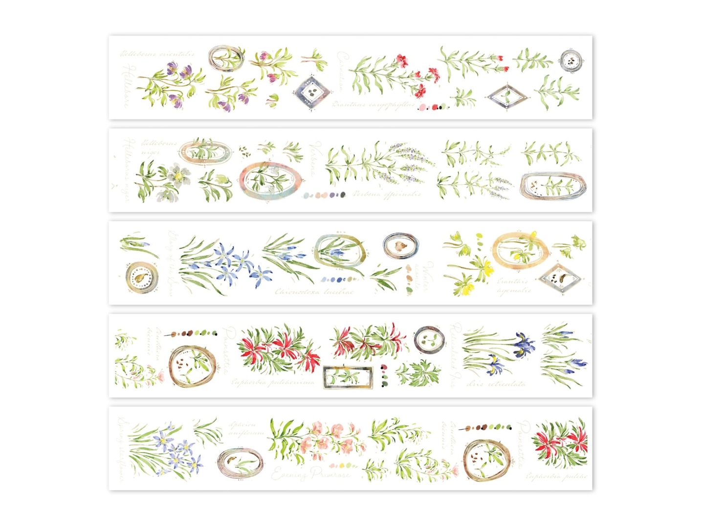 Meow Illustration Washi Tape A Year Of Blossom - Winter