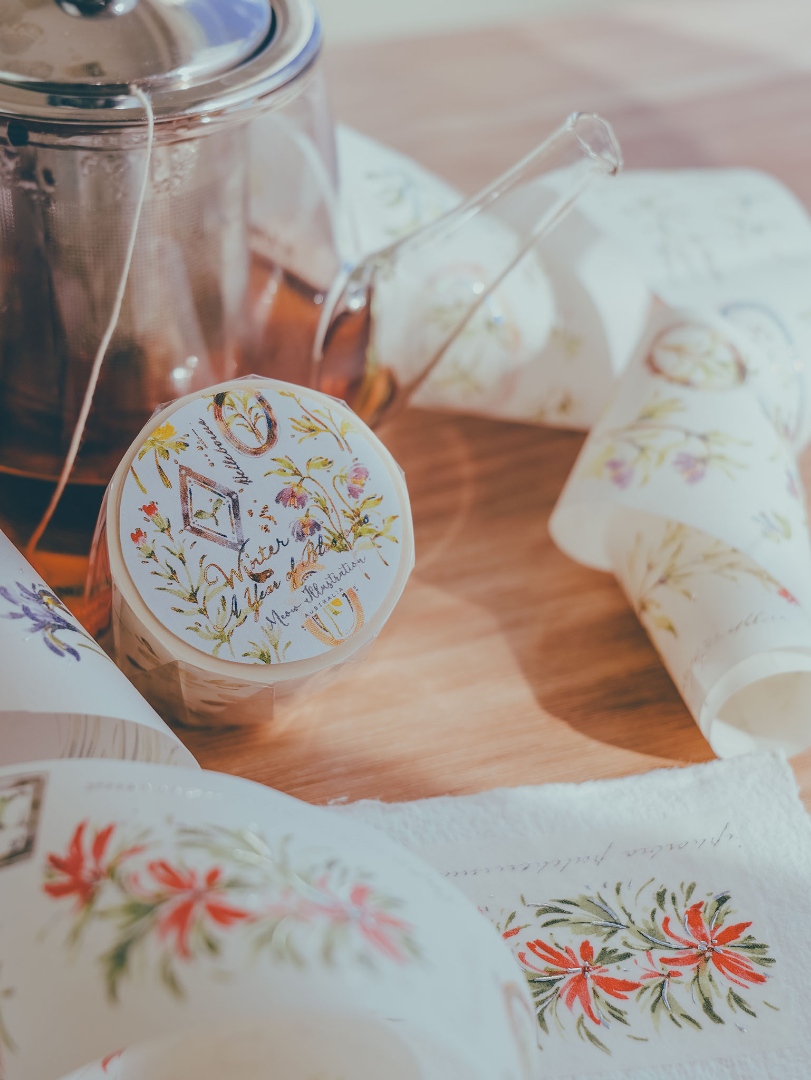 Meow Illustration Washi Tape A Year Of Blossom - Winter