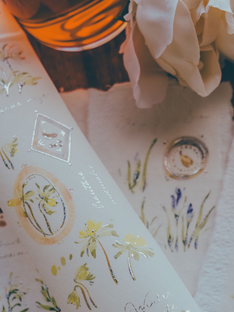 Meow Illustration Washi Tape A Year Of Blossom - Winter