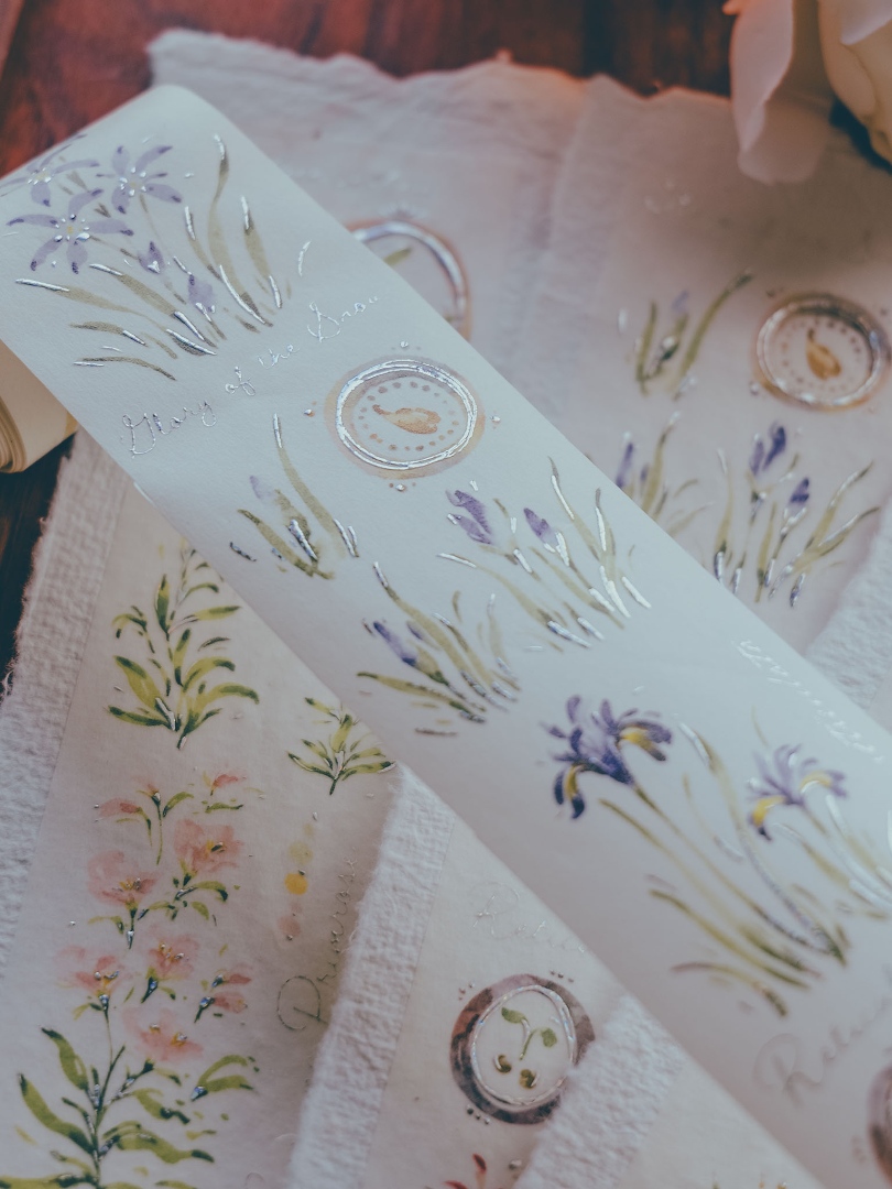 Meow Illustration Washi Tape A Year Of Blossom - Winter