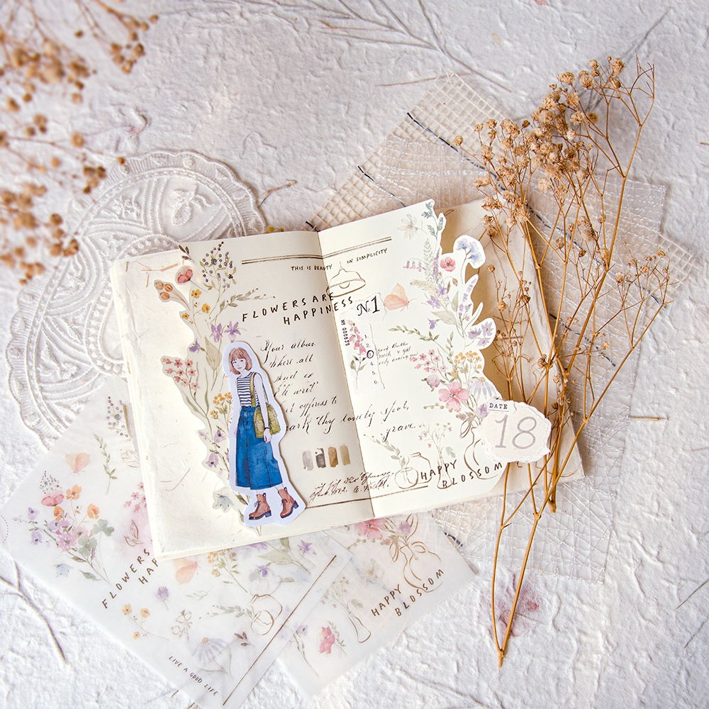 MU Print-On Transfer Stickers 250 - Flower Happiness