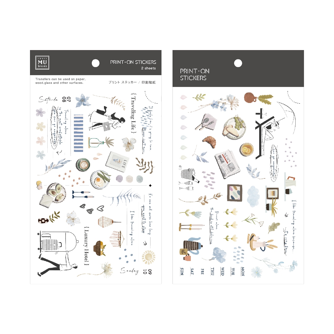 MU Print-On Transfer Stickers 256 - Traveling Life