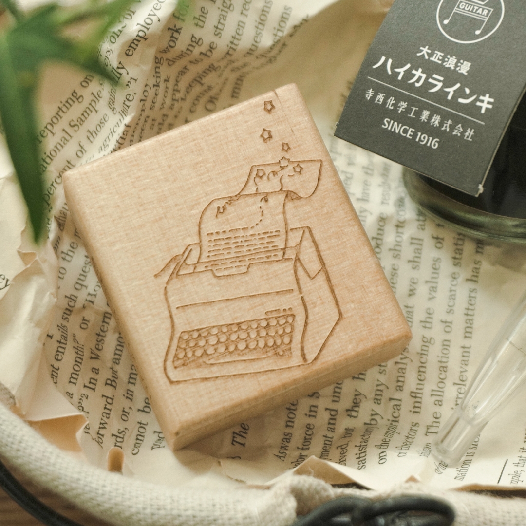 Teayou Rubber Stamp Enchanted Library - Typewriter
