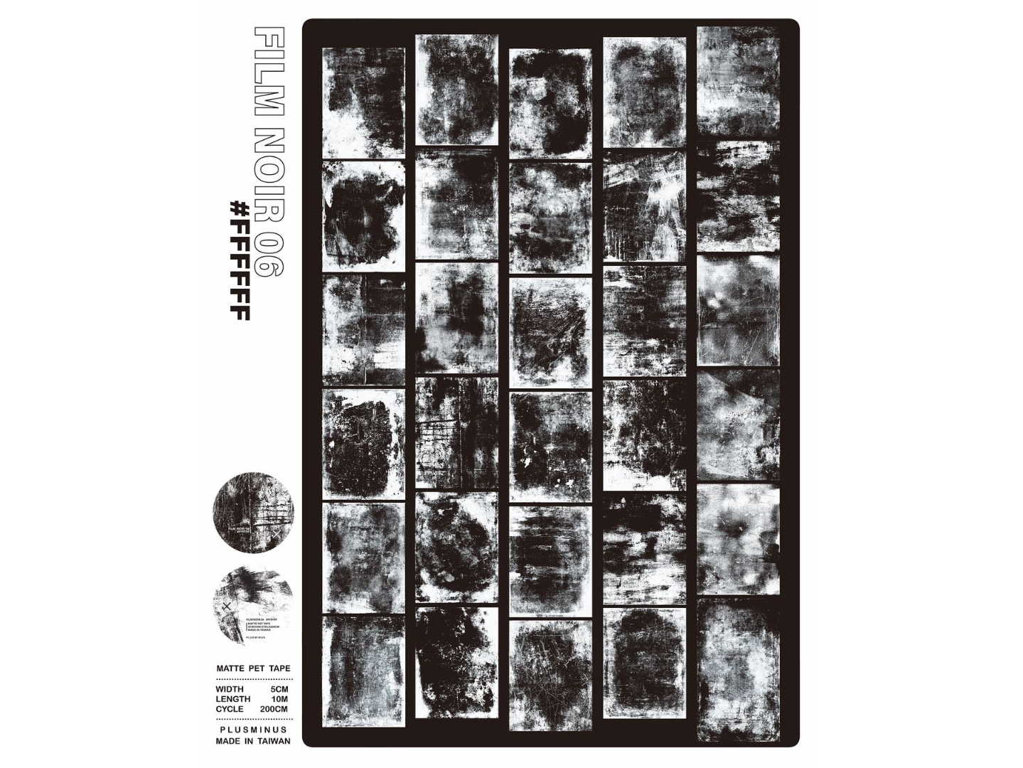 Plus Minus Matte PET Tape - Noir 06 White