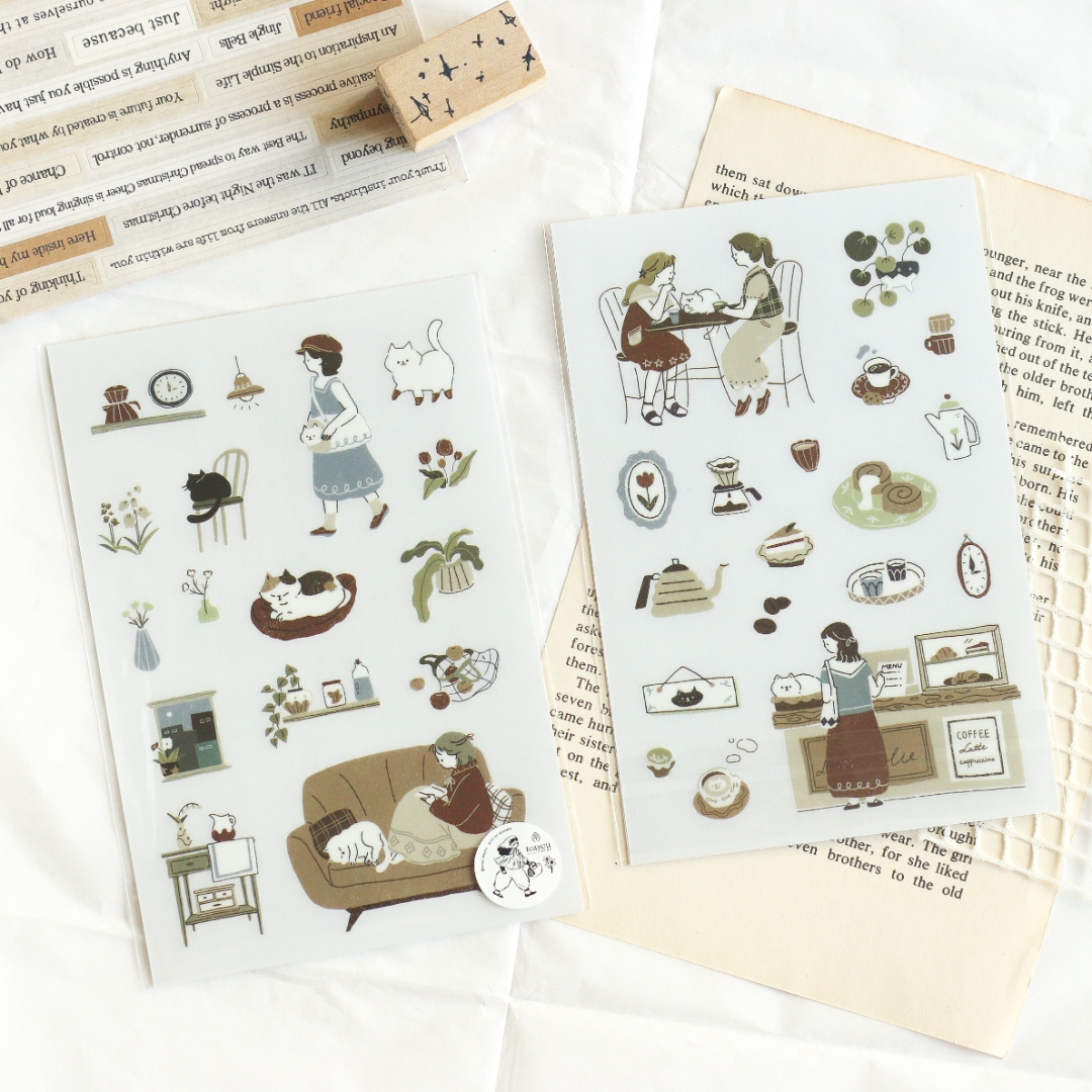Teayou Print-On Stickers - Neko Cafe