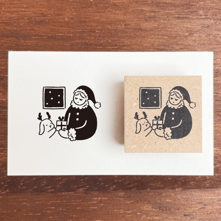 Stamp Marche Girl Rubber Stamp - Santa