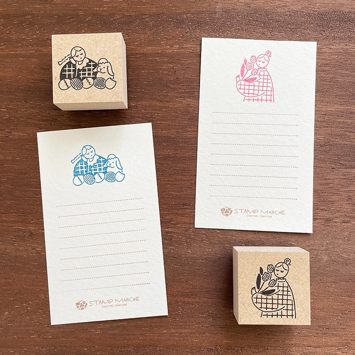 Stamp Marche Girl Rubber Stamp - Easter