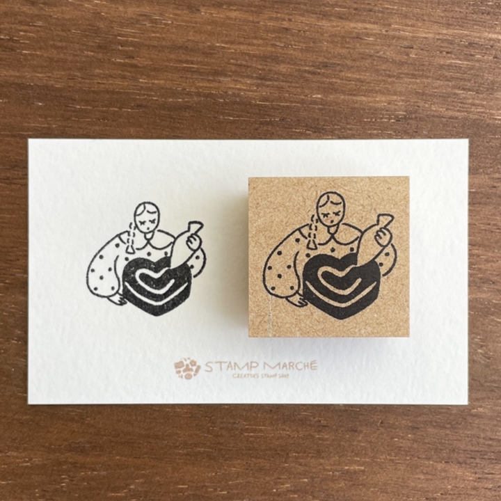 Stamp Marche Girl Rubber Stamp - Baking