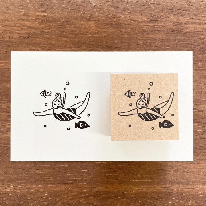 Stamp Marche Girl Rubber Stamp - In The Sea