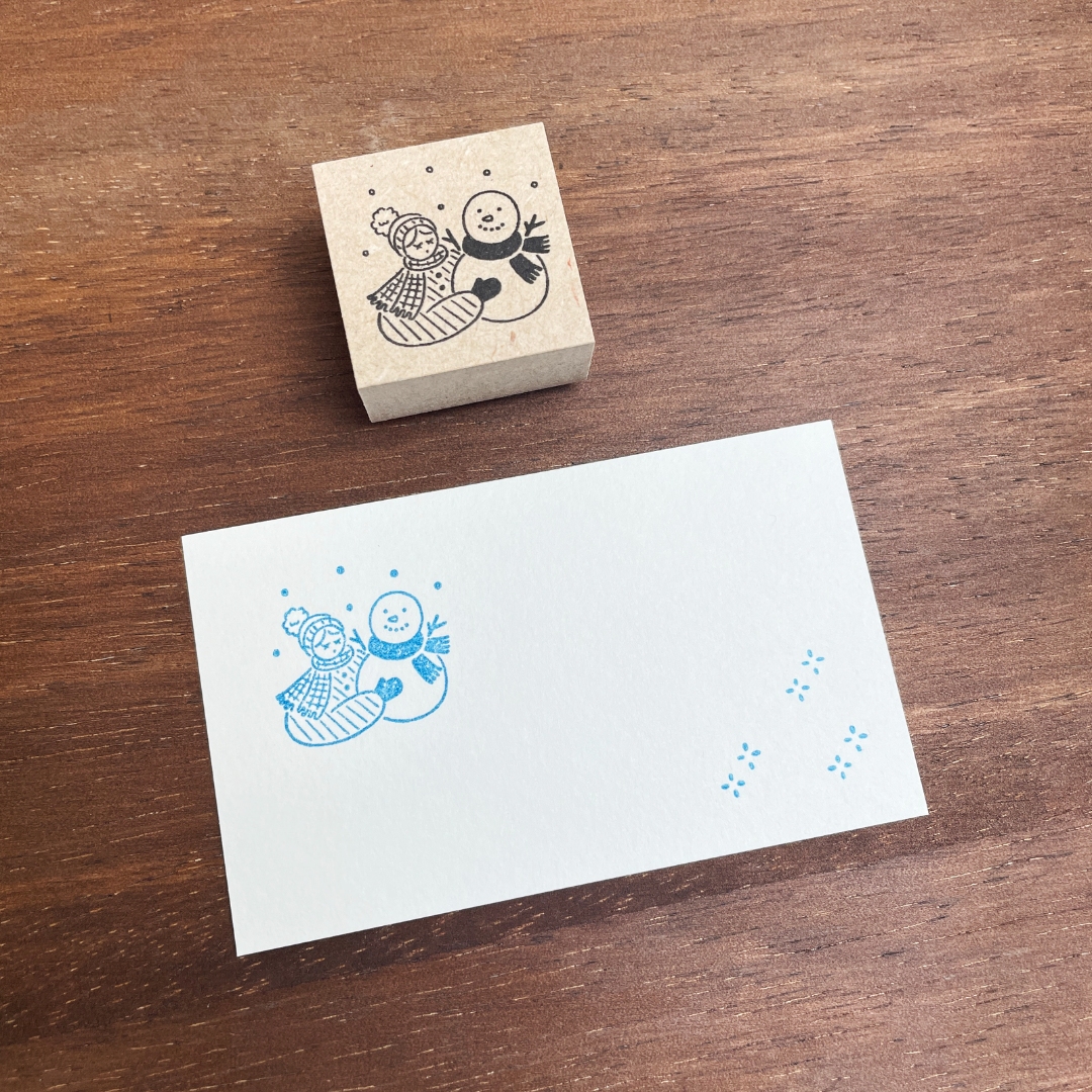 Stamp Marche Girl Rubber Stamp - Snowman