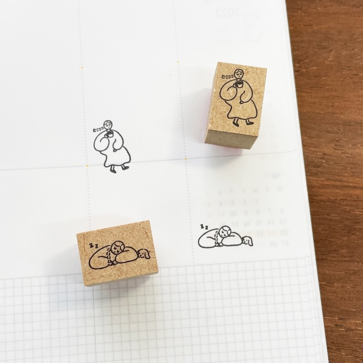 Stamp Marche Small Rubber Stamp - Drinking Coffee