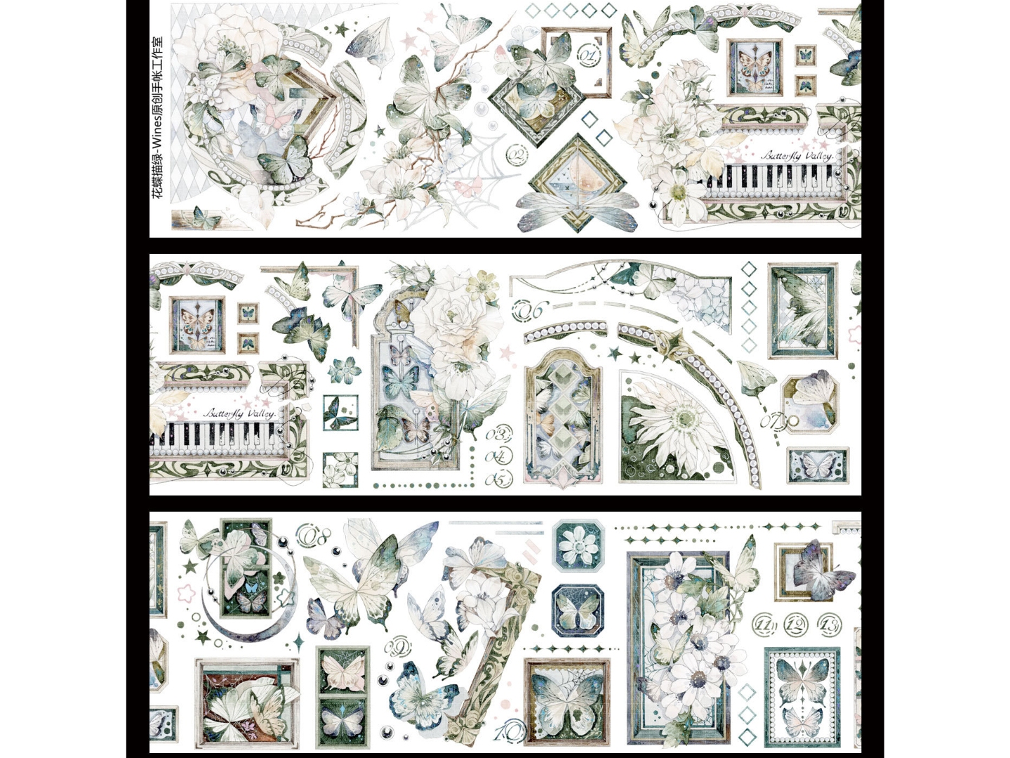 Wines Washi Tape Sample - Painted Green