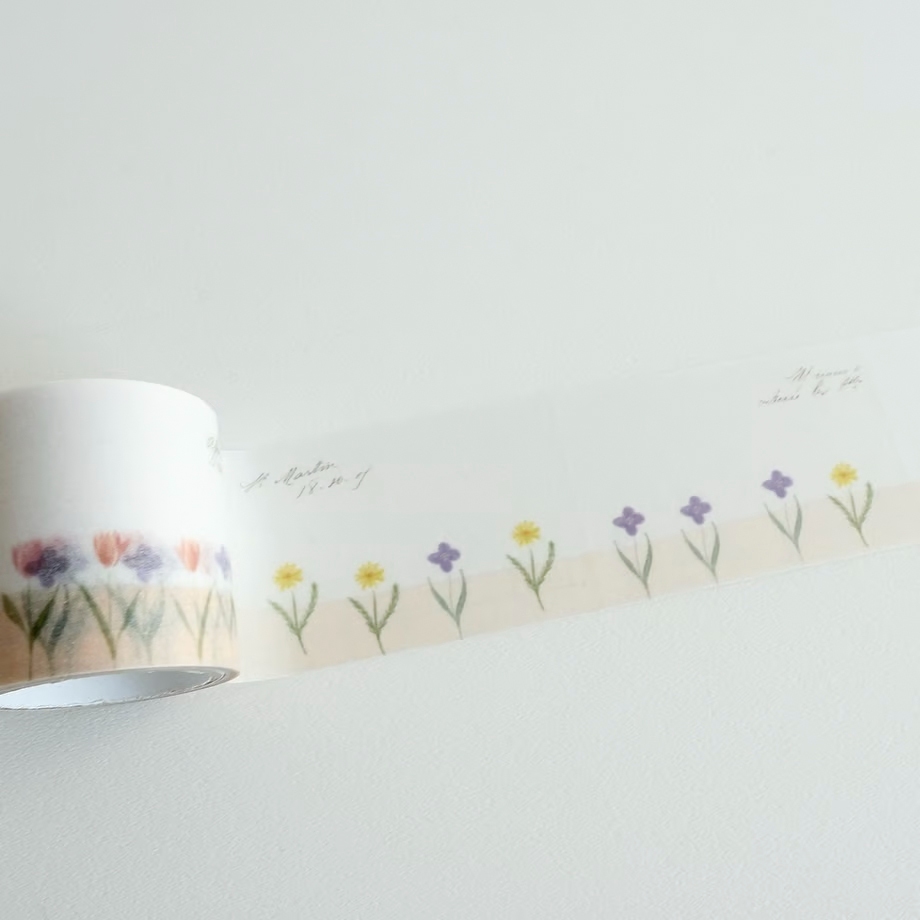 Yohaku Tracing Roll Sticky Note R-009 - Garden