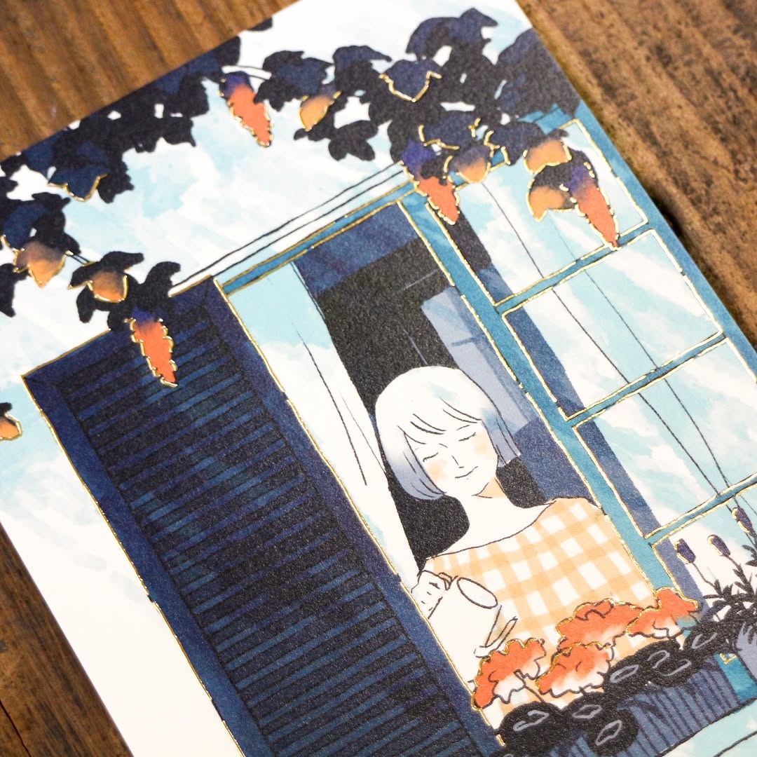Cozyca x Sayuri Fujimaki Postcard - Window Watering Can