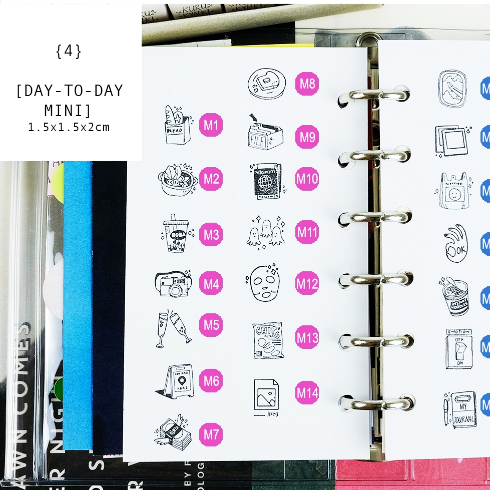 Kurukynki Rubber Stamps Day-To-Day - Mini Stamp A