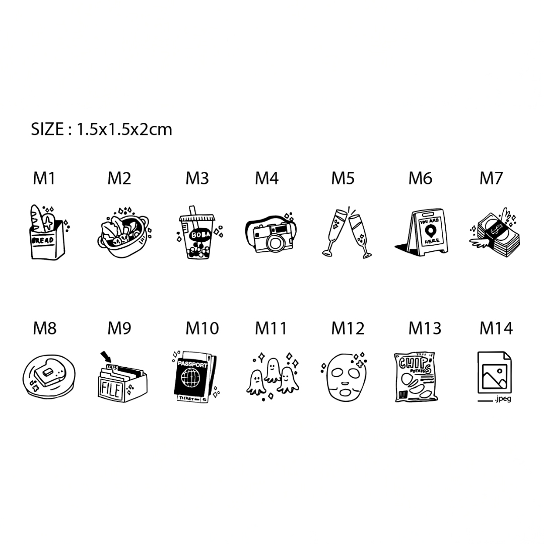 Kurukynki Rubber Stamps Day-To-Day - Mini Stamp A