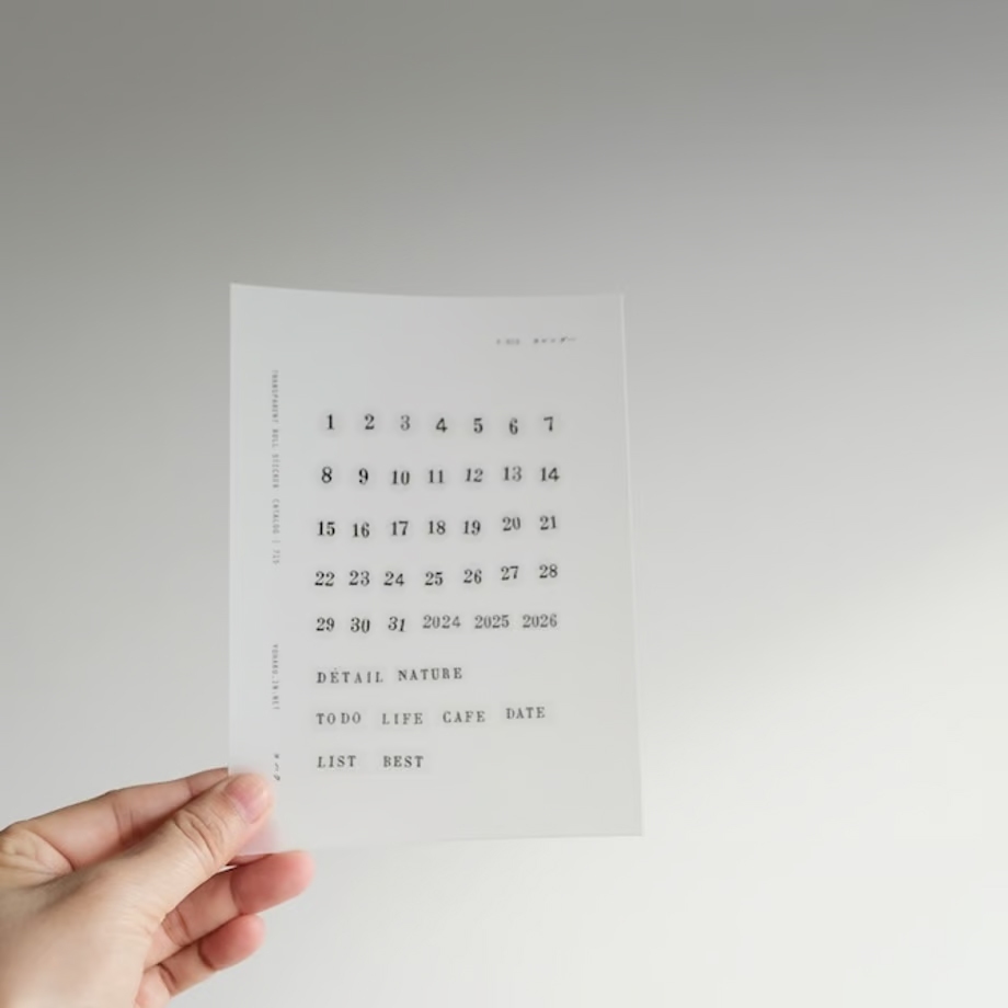 Yohaku Roll Stickers P010 - Calendar