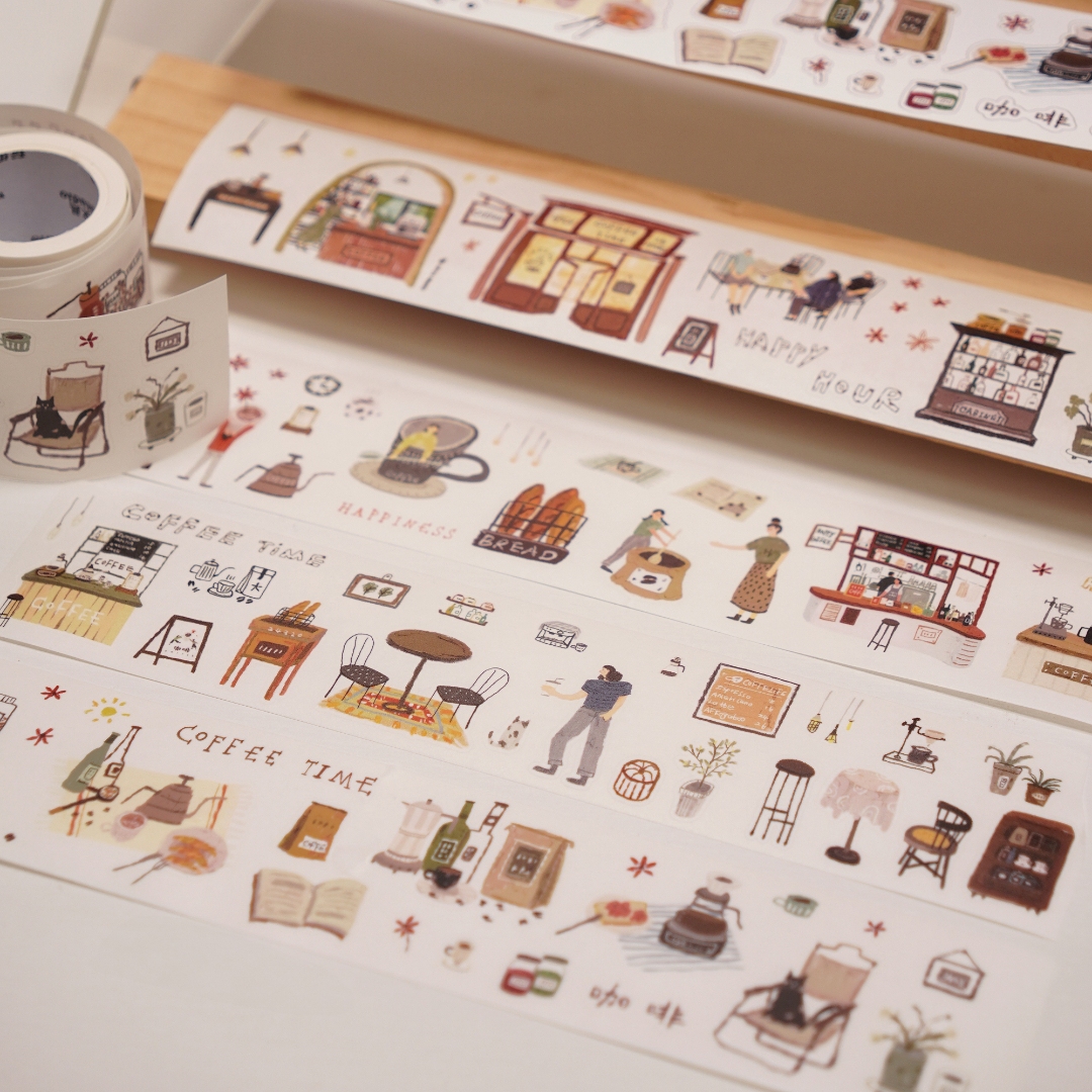 Wanle Studio Kiss-Cut Washi Tape - Coffee Time