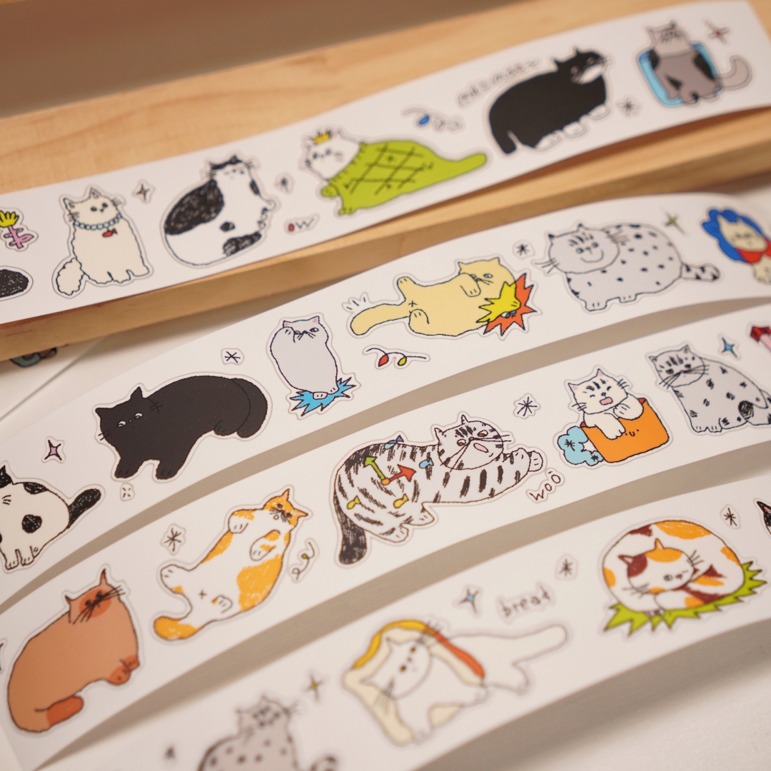 Wanle Studio Kiss-Cut Washi Tape - Our Cat