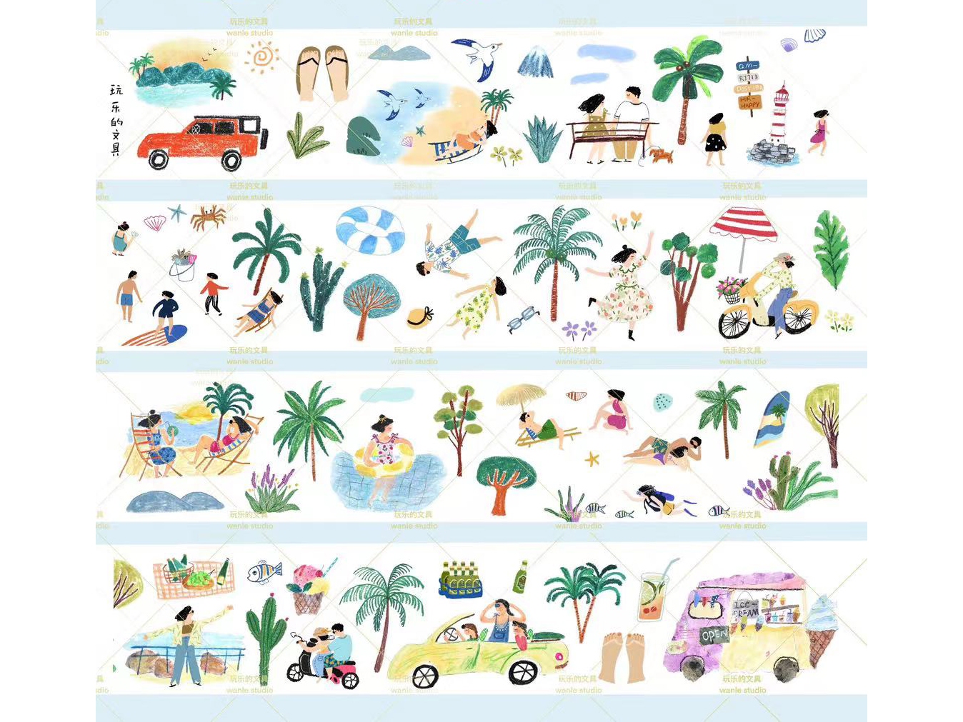Wanle Studio Vol.9 Washi Tape - Summer Beach