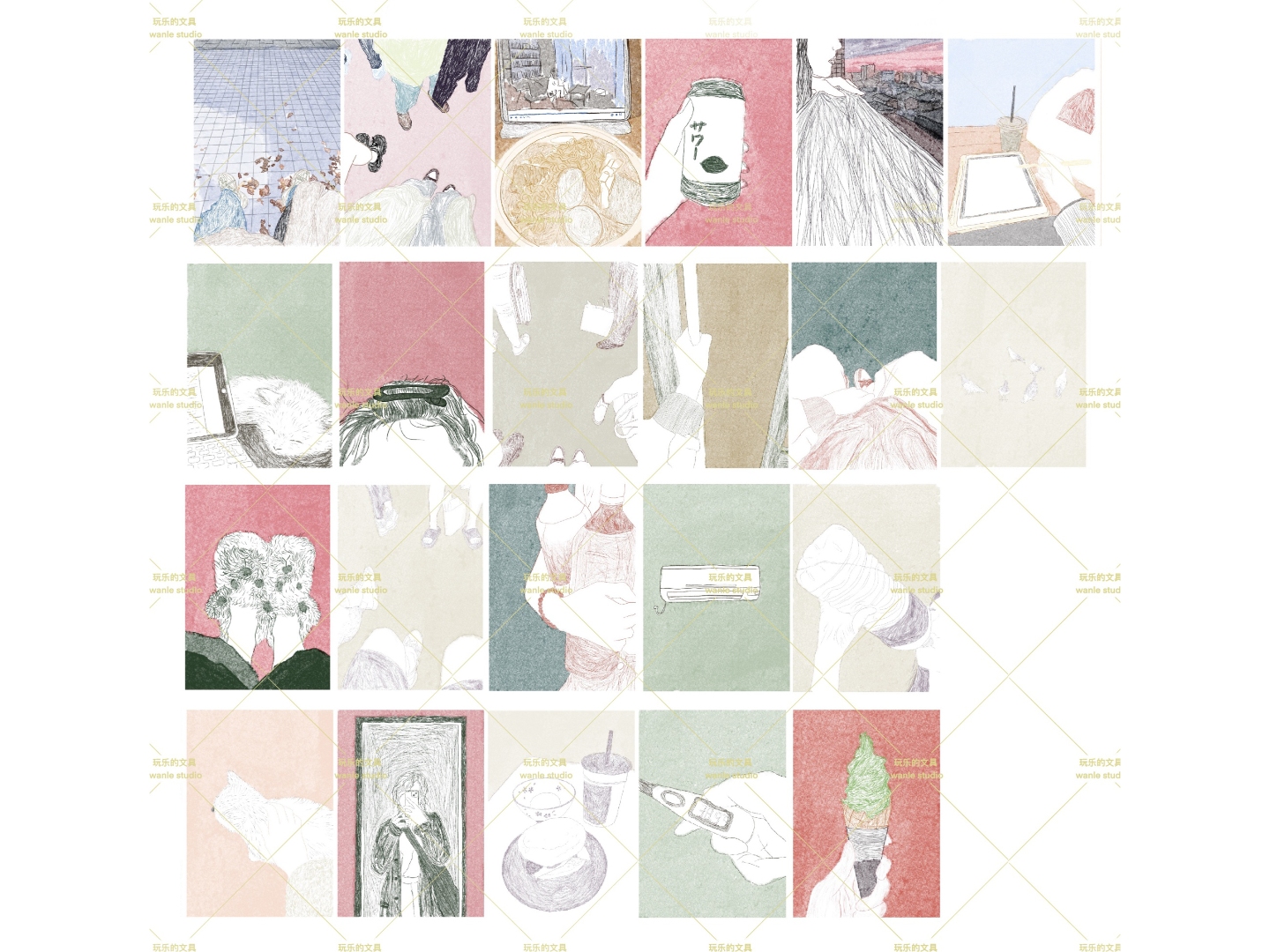 Wanle Studio Vol.9 Kiss-Cut Sticker Tape - Living Alone