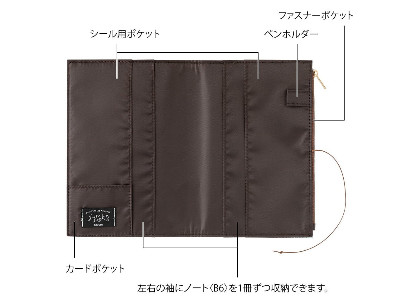 Midori Yuru Log B6 Notebook Cover - Light Blue Fabric