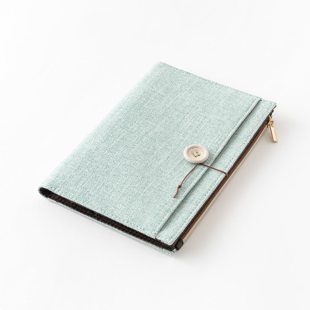 Midori Yuru Log B6 Notebook Cover - Light Blue Fabric