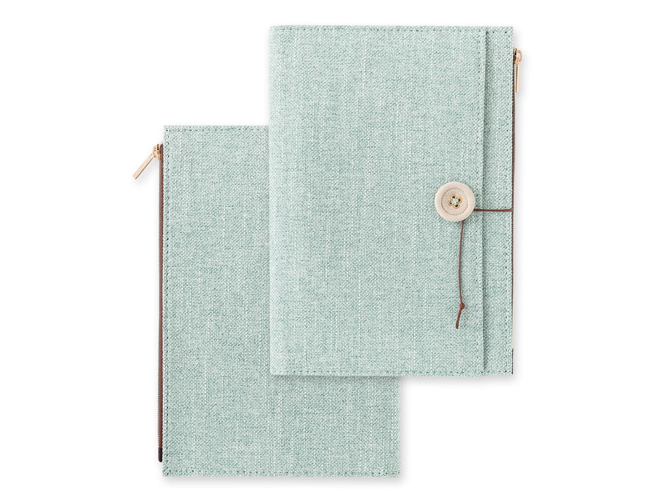 Midori Yuru Log B6 Notebook Cover - Light Blue Fabric