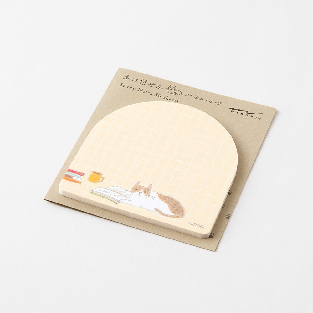 Midori Sticky Notes - Reading Cat