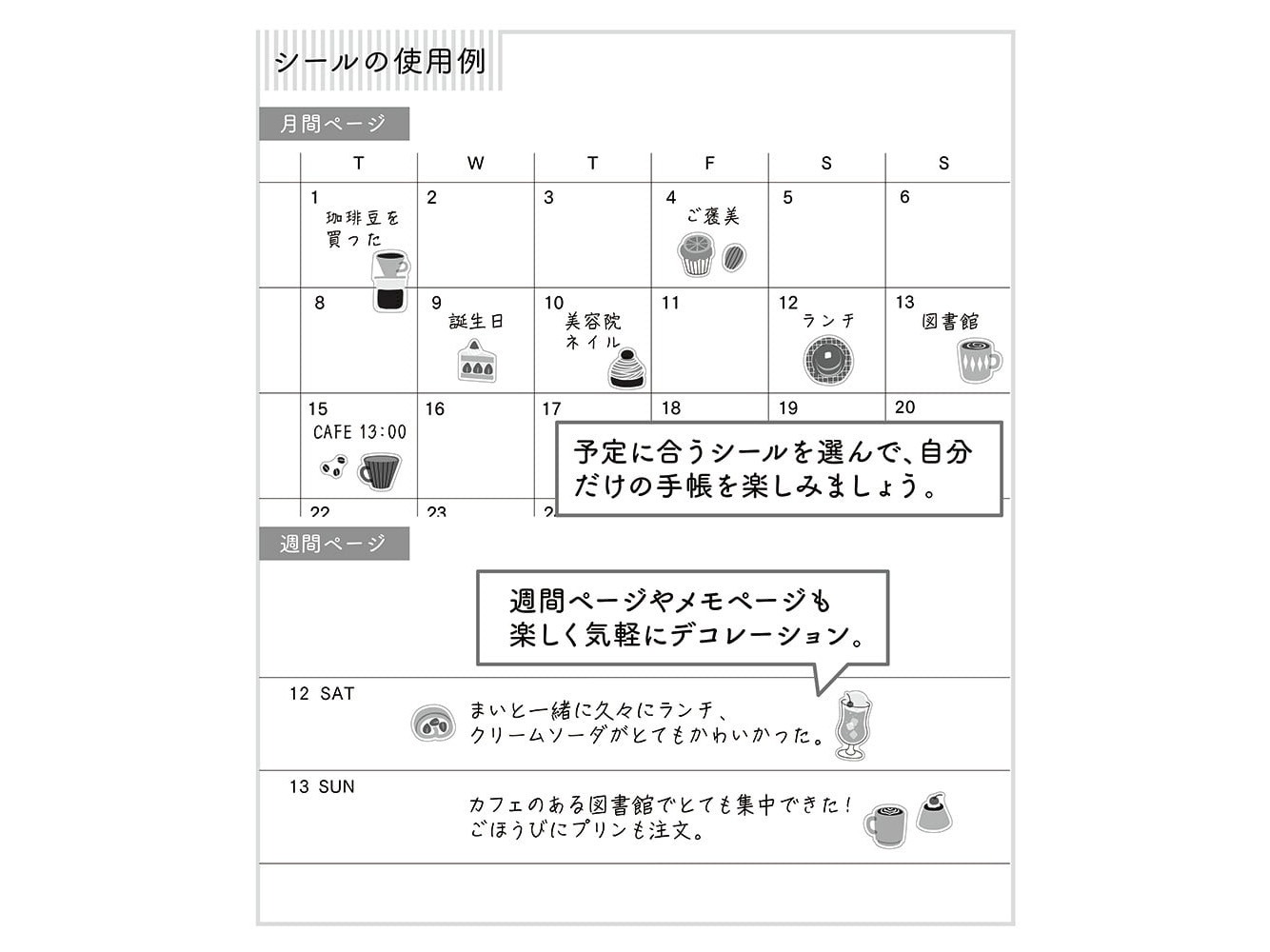 Midori Planner Stickers - Cafe Pattern