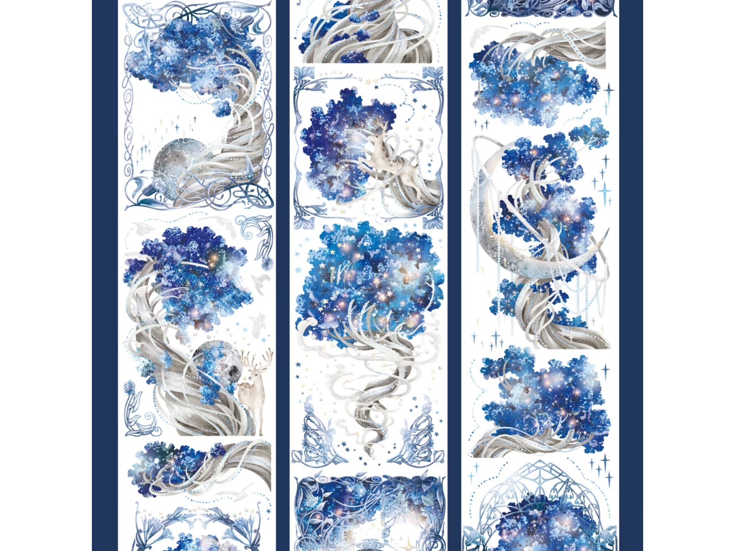 Shine Washi Tape Sample - World Tree Blue