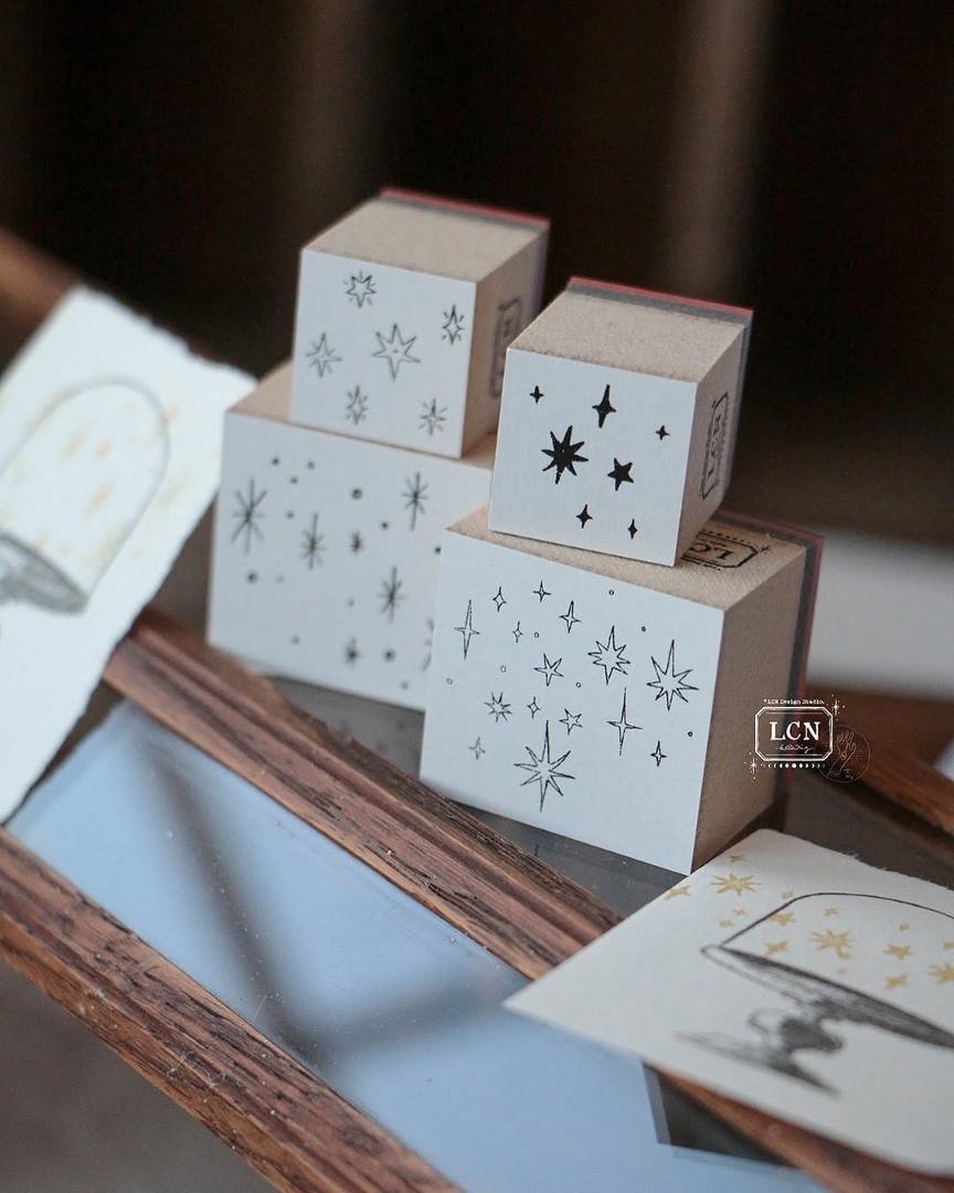 LCN Rubber Stamp Set - Hand Drawn Stars S