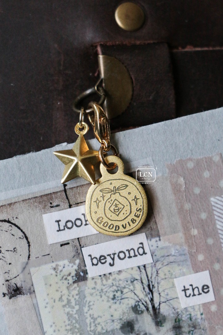 LCN Brass Charm - Good Vibes