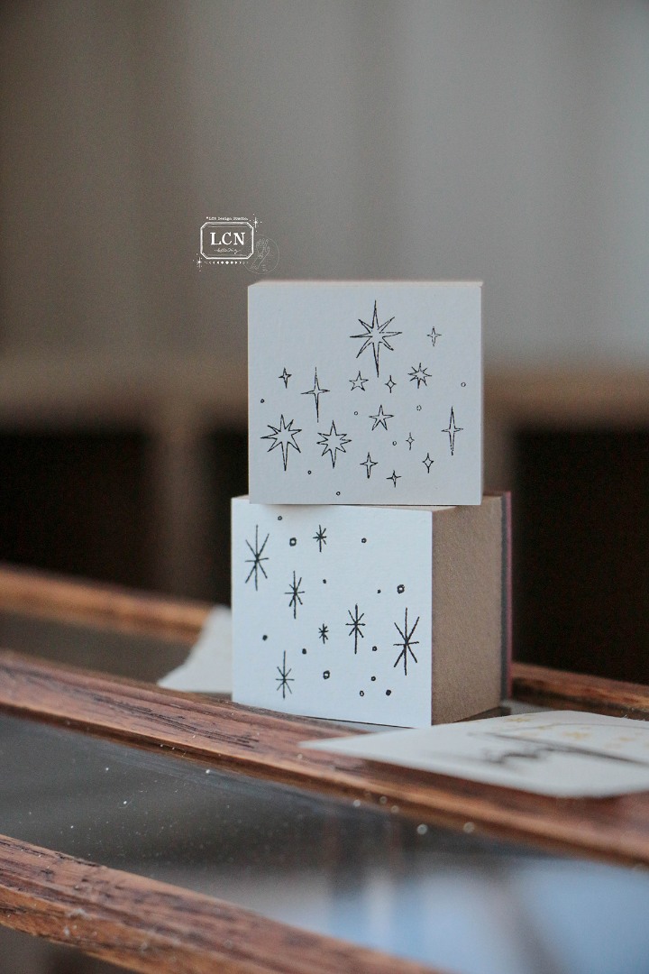 LCN Rubber Stamp Set - Hand Drawn Stars L