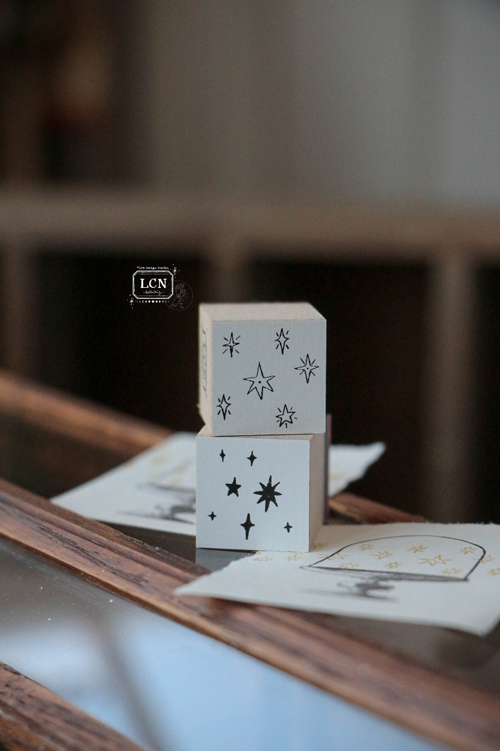 LCN Rubber Stamp Set - Hand Drawn Stars S