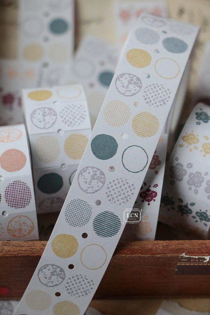 LCN Label Sticker Roll - Circle Earth Tone