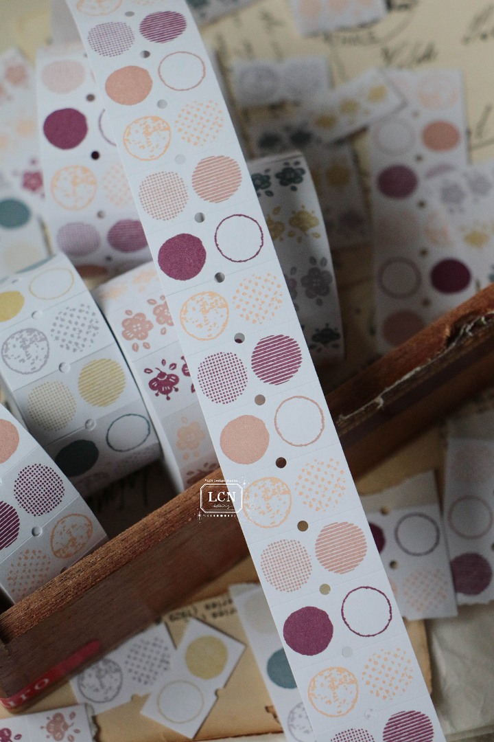 LCN Label Sticker Roll - Circle Red Tone